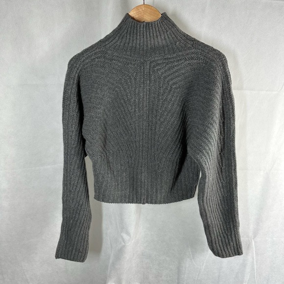 Theory Sculpted Knit Pullover Sweater Airy Wool Cashmere Grey Melange Size Small - Picture 6 of 13